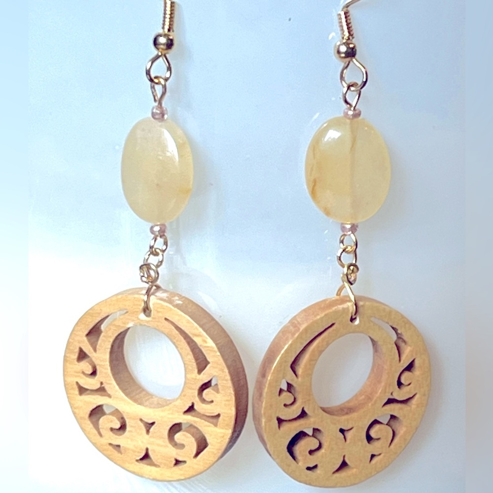 Handmade wood earrings